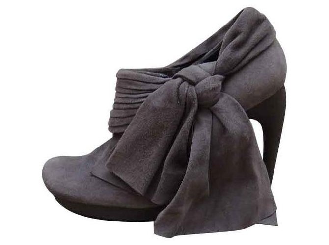 Balenciaga Heels Grey Leather  ref.120112