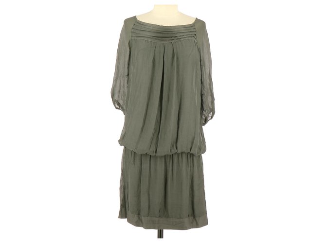 La Fée Maraboutée robe Grey Silk  ref.120194