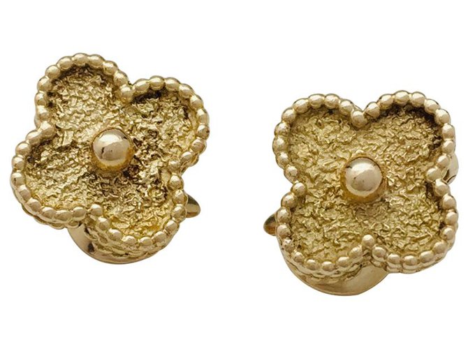 Van Cleef & Arpels "Vintage Alhambra" earrings in yellow gold.  ref.120212