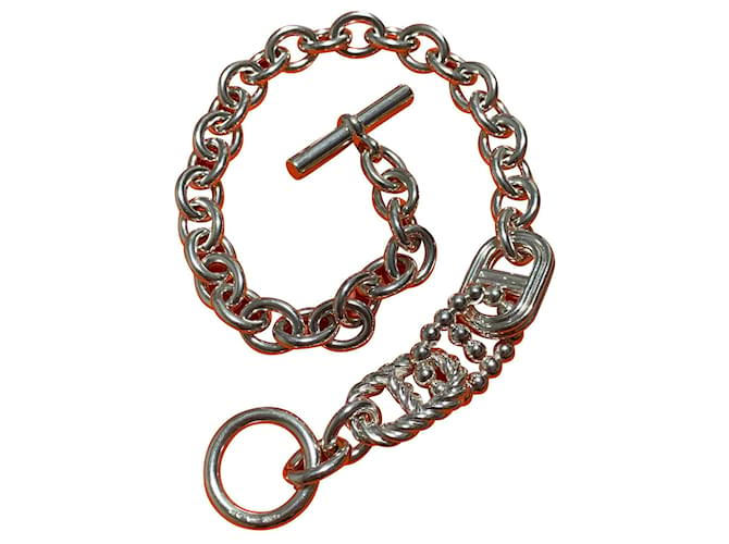 Hermès HERMES Chaine d'Ancre Parade Necklace Beige Silver  ref.120227