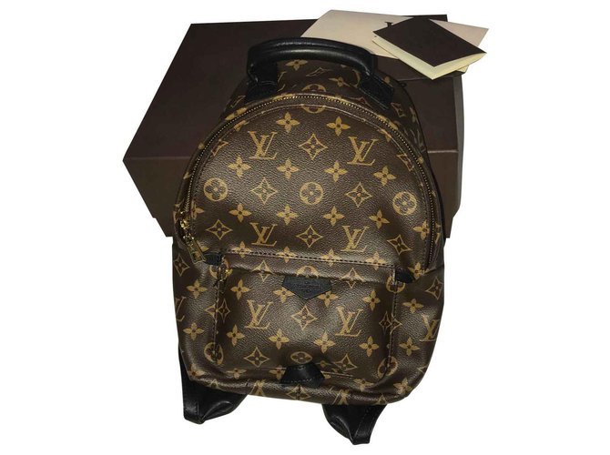 Louis Vuitton Palm Springs small model backpack in brown monogram canvas  and black leather