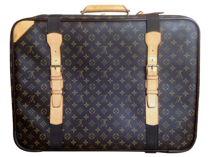 maleta louis vuitton satellite en lona monogram marron y cuero