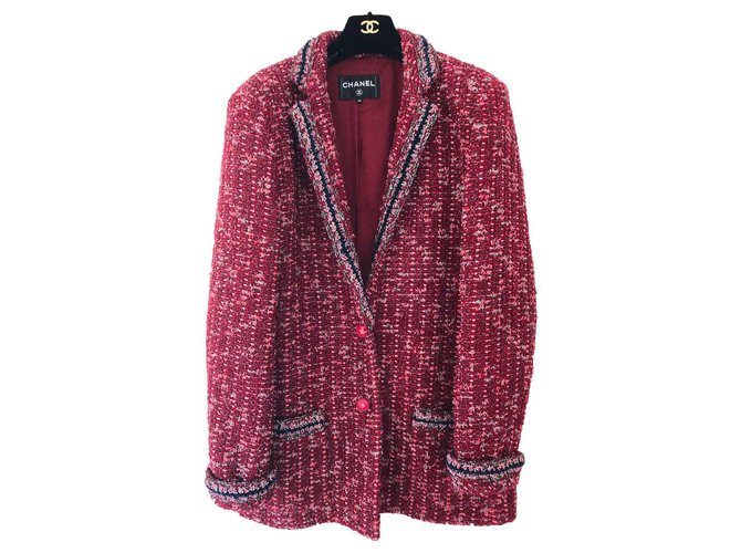 Beautiful stunning Chanel veste Dark red Wool  ref.120280