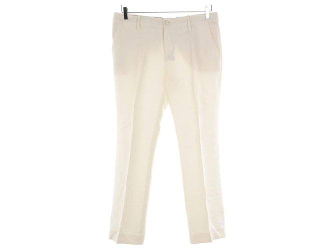 Gucci Pantalons, leggings Soie Laine Écru  ref.120296