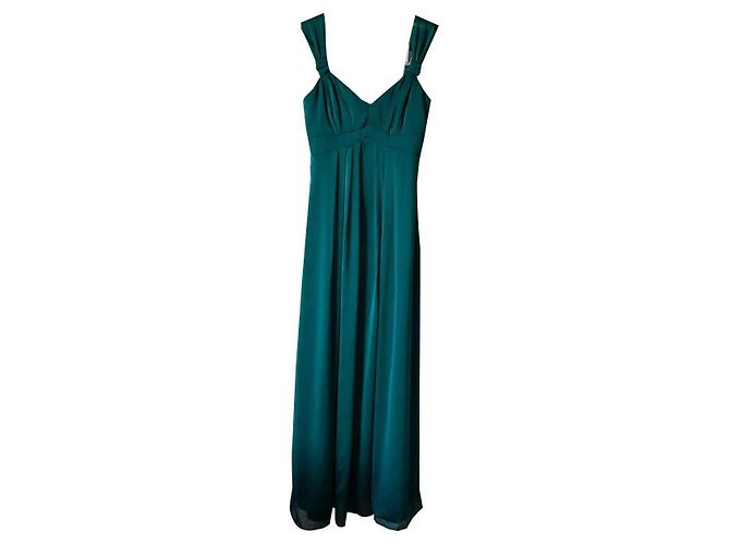 Autre Marque Barbara Schwarzer Grünes langes Kleid