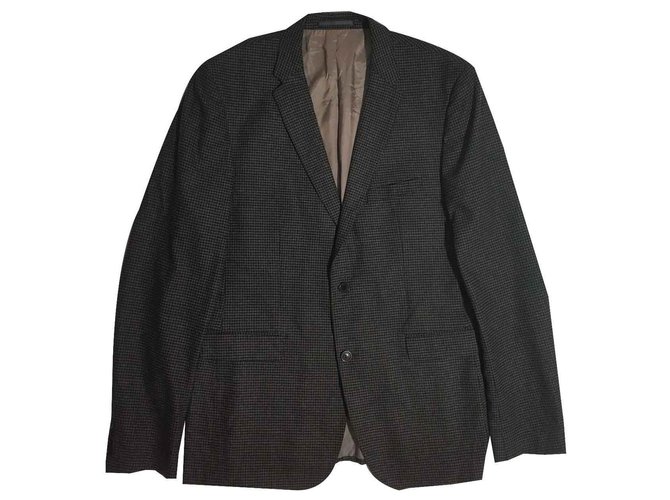 Burberry Blazers Jackets Grey Cotton Wool Polyamide  ref.120344