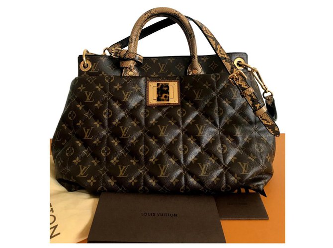 Louis Vuitton Ostrich & Snakeskin-Trimmed Etoile Exotique GM - Brown Totes,  Handbags - LOU728192
