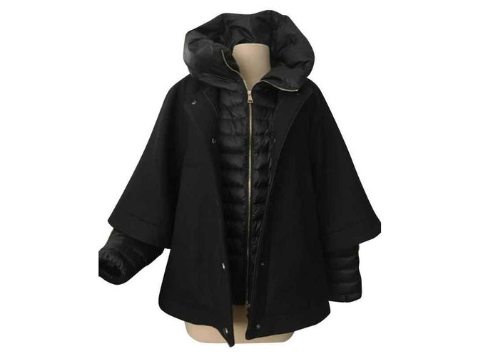 Moncler Coats, Outerwear Black Wool  ref.120600