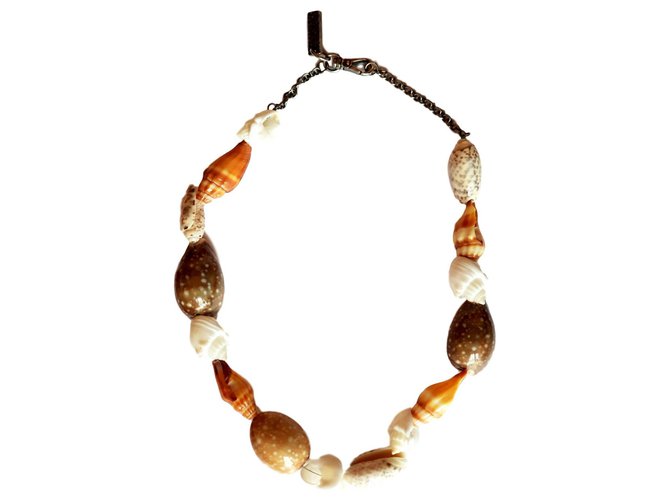 PRADA shell necklace Beige  ref.120621