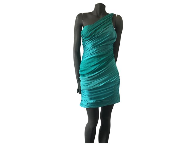 Jay Ahr asymmetric dress Turquoise Silk Cotton Elastane  ref.120662