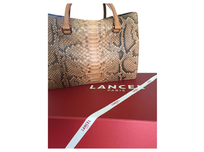 Lancel Bag Python print Exotic leather  ref.120851