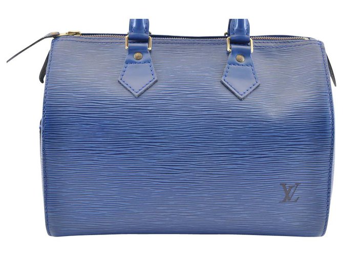 Louis Vuitton Speedy Blu Pelle  ref.120938