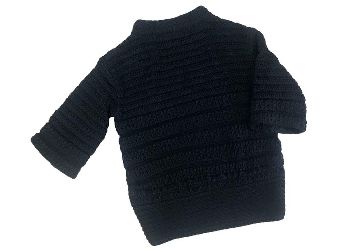 Chanel navy blue sweater with jewel Cotton  ref.120969