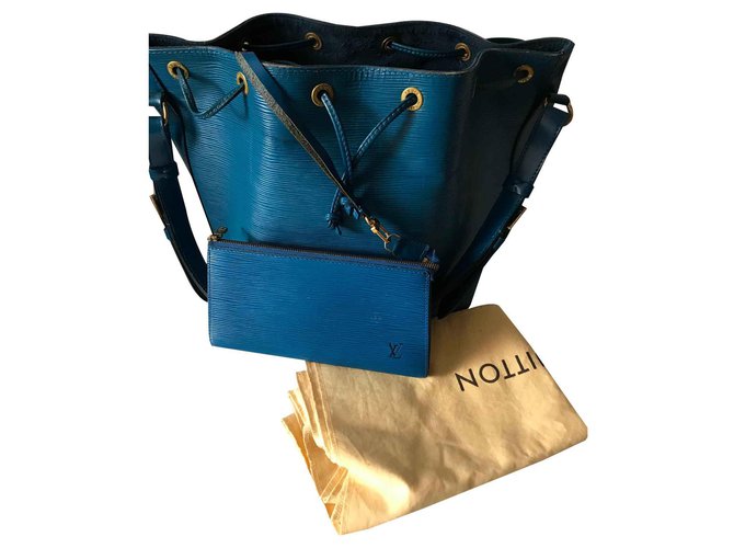 Noe Louis Vuitton NOÉ Azul Couro  ref.120974
