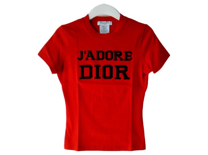 Camiseta CHRISTIAN DIOR en Algodón Roja  ref.120994