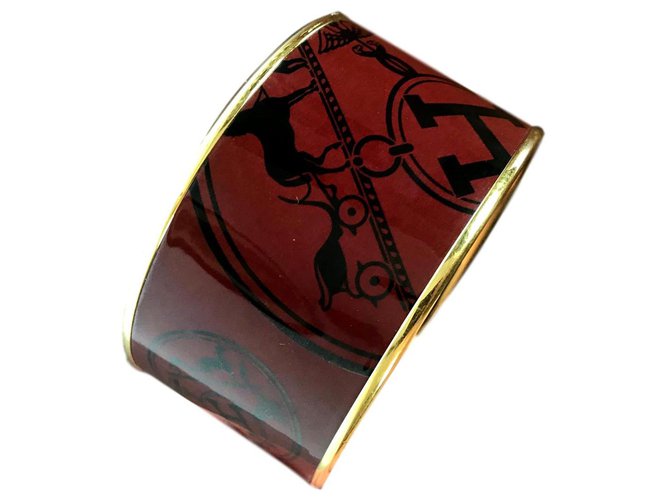 Hermès enamel bracelet Red Steel  ref.120997