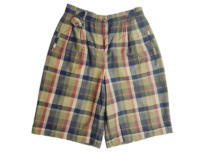 Pantalones cortos Basler Tartán Algodón Viscosa Lino Multicolor