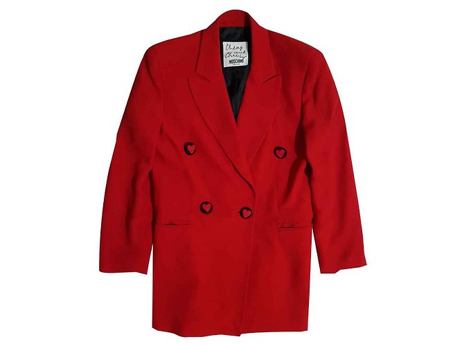 Blazer in seta rosso Moschino Cheap And Chic