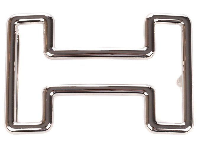 Men's belt buckle Hermès "Tonight" in palladium silver, new condition! Silvery Metal  ref.121094