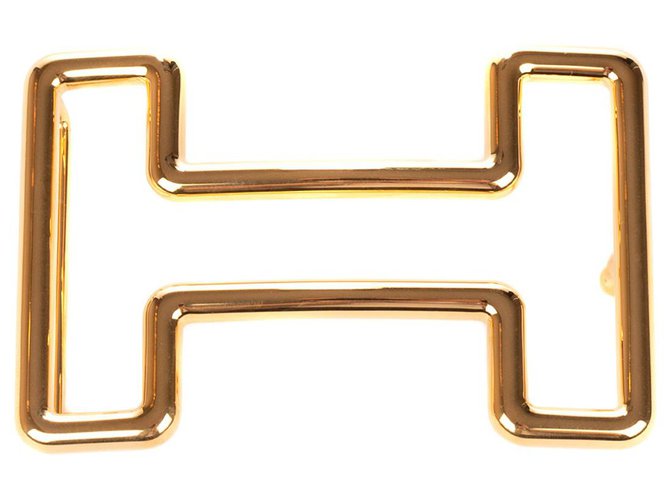 Boucle de ceinture Hermès "Tonight" en acier doré état neuf !  ref.121098