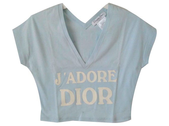 CHRISTIAN DIOR T-shirt in Cotton Blue  ref.121122