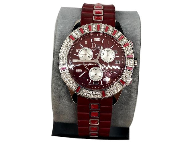 Orologio Dior Christal con diamanti rosso gomma