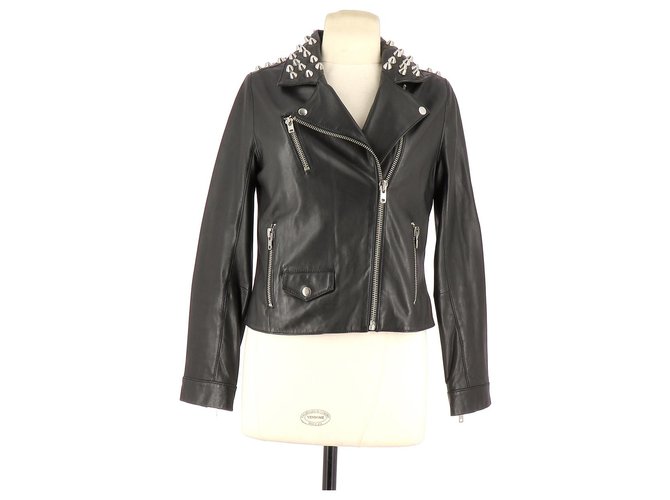 Claudie Pierlot Jacket Black Leather  ref.121178