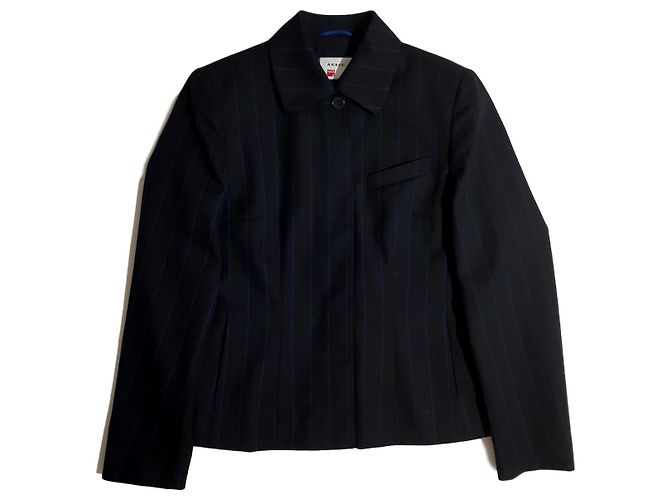 Akris Striped Blazer Wool and Polyester Multiple colors