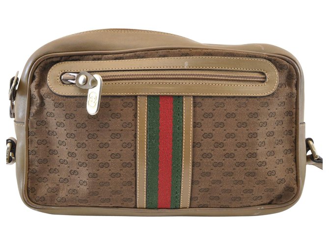 Gucci Sherry Line GG Shoulder Bag Brown Cloth  ref.121234