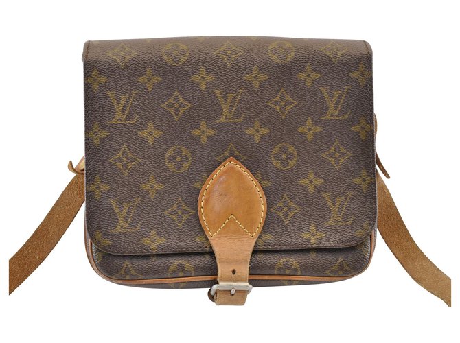 Louis Vuitton Cartouchiere MM26 Brown Cloth  ref.121252