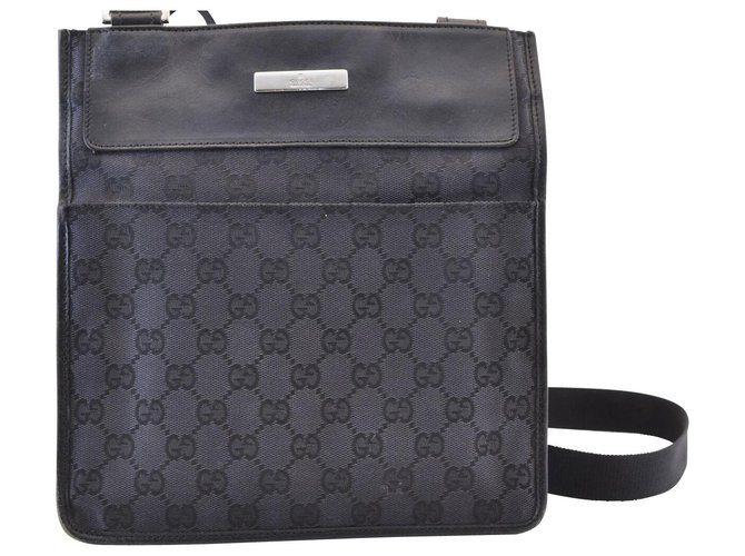 Gucci Sherry Line GG Bolsa De Ombro Preto Lona  ref.121279