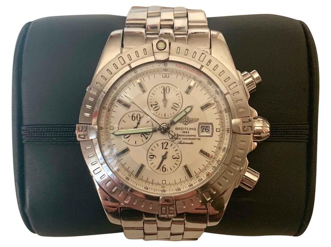 Breitling Chronomat Evolution Acier Argenté Blanc  ref.121328