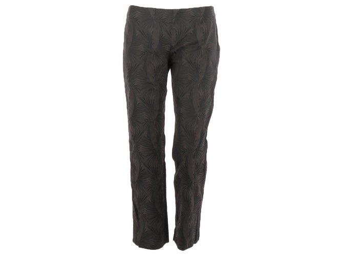 Max Mara Cropped trousers Brown Polyester  ref.121451