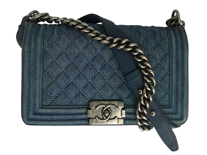 Chanel Rare Boy Medium Denim Sac Bleu