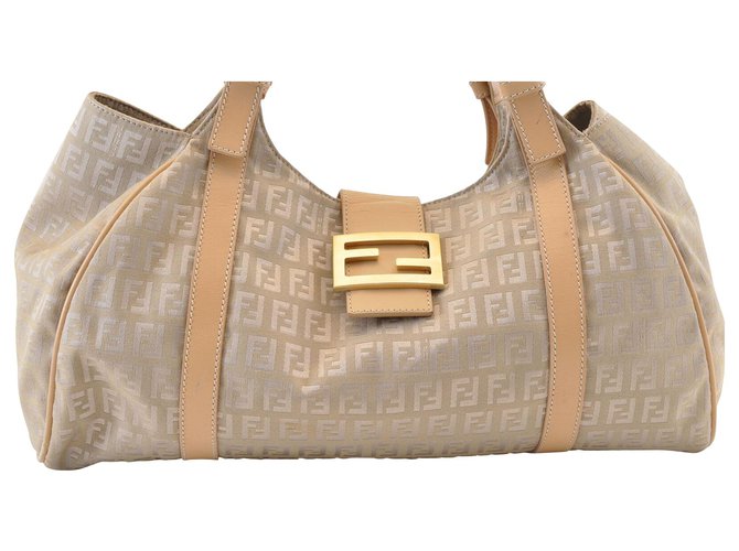 Fendi Zucca Shoulder Bag Khaki Cloth  ref.121551