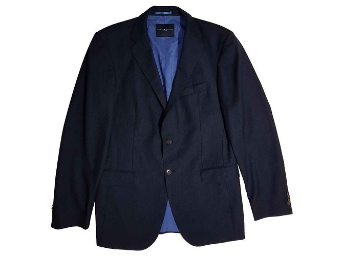 Blazer a righe blu scuro Tommy Hilfiger Blu navy