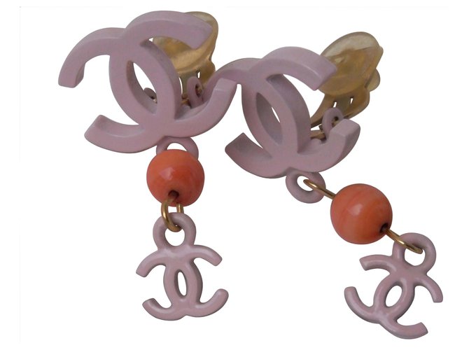 Chanel CC CLIPS Pink Metal  ref.121607