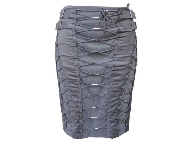 Gucci Skirts Silvery Grey Cotton Elastane Polyamide  ref.121620