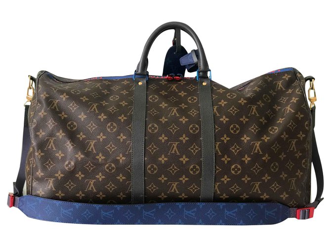 Louis Vuitton Bag Keepall 55 Brown Cloth  ref.121651