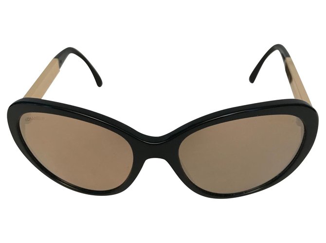 Chanel Óculos de sol Preto Metal Plástico  ref.121680