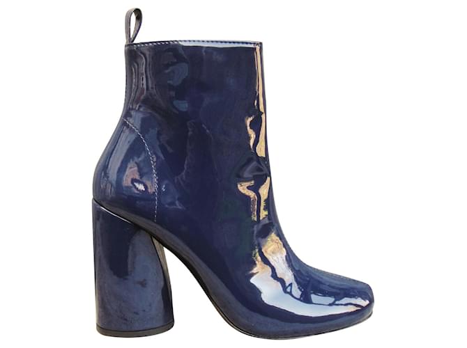 varnished boots Tara Jarmon Dark blue Patent leather  ref.121681