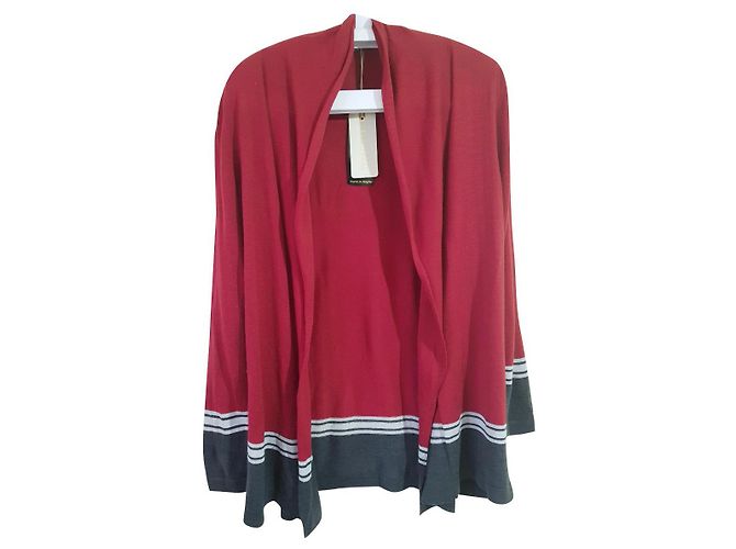 Elena Miró Luisa Viola Strickjacke aus Wolle Rot Multicolor Mehrfarben