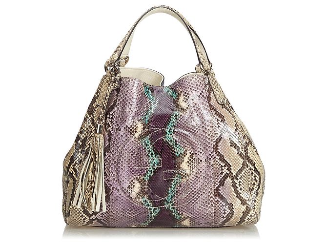 Gucci Brown Medium Python Soho Bag