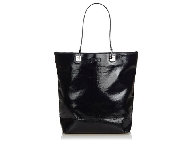 Gucci Black Coated Canvas Tote Bag Cloth Cloth  ref.121762