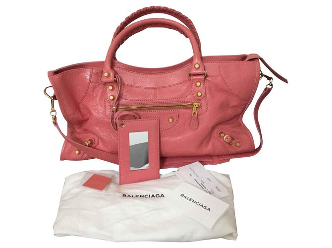 Part time city bag balenciaga Pink Leather  ref.121826