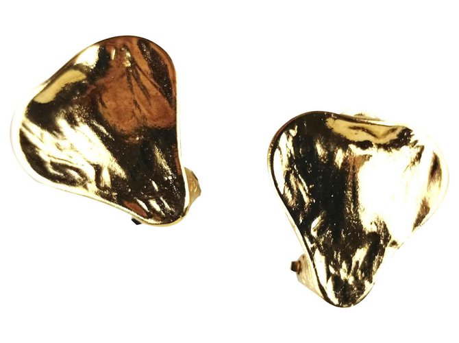 Yves Saint Laurent Earrings Golden Gold-plated  ref.121838