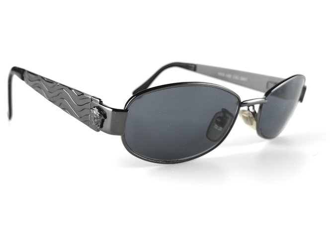 Gianni Versace Sonnenbrille Anthrazitgrau Metall Glas  ref.121843
