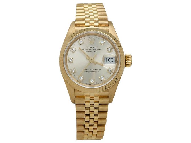 Rolex "Datejust" orologio in oro giallo su oro giallo, Diamants.  ref.121853