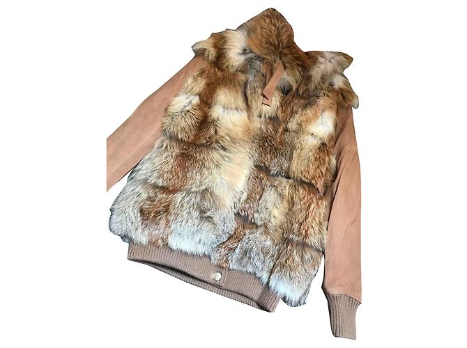 Bel Air Lambskin and Fox Jacket Caramel
