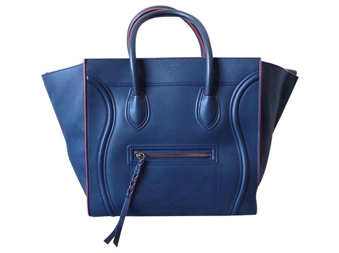 Céline Luggage Phantom Azul marinho Couro  ref.121884
